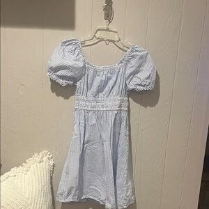 Crewcuts Light Blue Striped Kids Dress